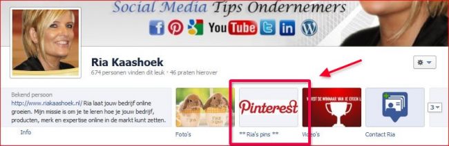 Pinterest Tab in je Facebook Pagina – Ria Kaashoek