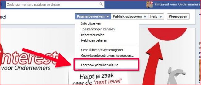 Nieuwe Functie Facebook gebruiken als Pagina of Profiel