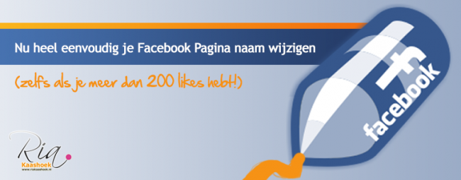Facebook Pagina naam wijzigen Facebook Pagina naam wijzigen